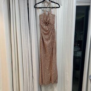 Morgan & Co. Rose Gold Sequin Dress